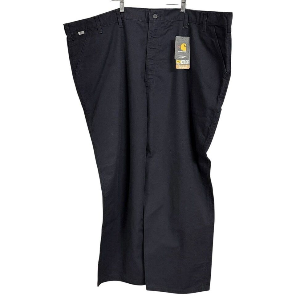 Carhartt Men 54x30 Black FR Washed Duck Work Dungaree Pants Flame Resistant NWT